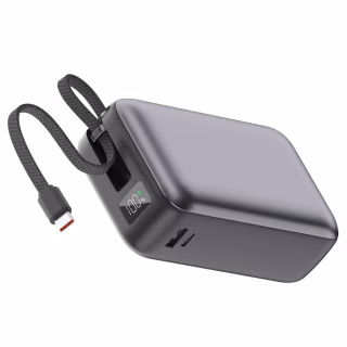 Батарея універсальна Vinga 30000 mAh 65W Display Cable (VPBB3065C)