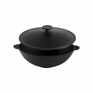 Сковорода Brizoll чавунна WOK з чавунною кришкою 4,7 л 300х103 мм (W30-1)