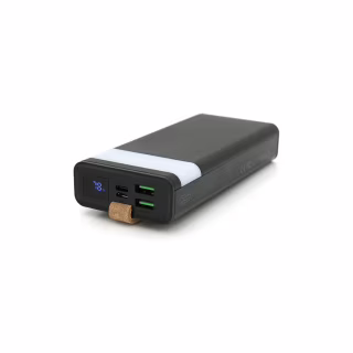 Батарея универсальная XO 20000mAh, PD/20W, QC/22.5W, flashlight, Micro-USB, Type-C, USB-A*2, black (XO-PR129 / 29303)