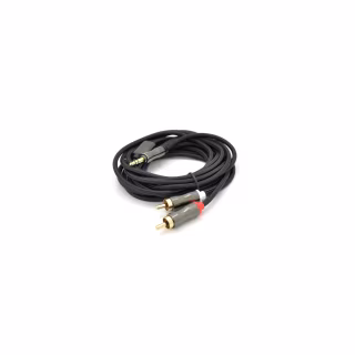 Кабель мультимедійний 3.5mm M to 2xRCA M 3.0m black VEGGIEG (YT-AR2-3)