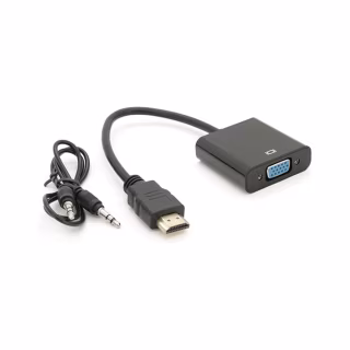 Переходник HDMI M to VGA F + Audio 0.1m 4K/2K black Voltronic (YT-C-HDMI(M)/VGA(F)+AUX-B)
