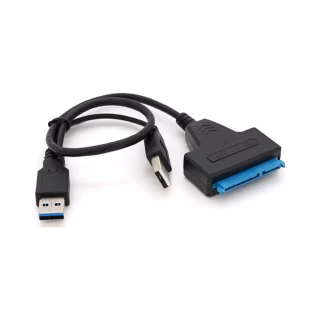 Перехідник USB 3.0 AM + USB 2.0 AM to SATA 0.1m for HDD/SSD black Voltronic (YT-C3.0+2.0-SATA/0.1)