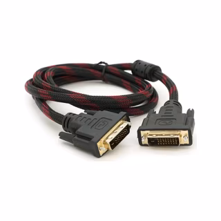 Кабель мультимедійний DVI M to DVI M 1.5m 24+1pin black/red Merlion (YT-DVI(M)/(M)NY/RD-1.5m)