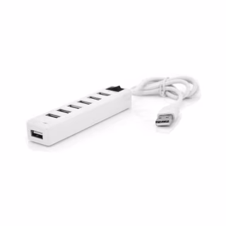 Концентратор Voltronic USB 2.0 to 7xUSB with power switch white (YT-H7S-W)