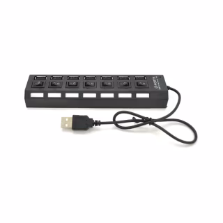 Концентратор Voltronic USB 2.0 to 7xUSB with switches black (YT-H7SHS-B)