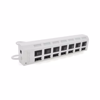 Концентратор Voltronic USB 2.0 to 7xUSB with switches white (YT-H7SHS-W)