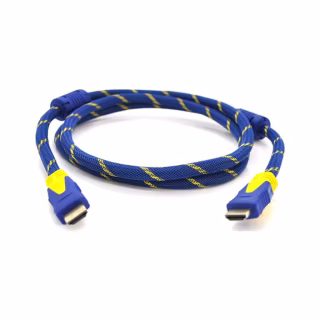 Кабель мультимедийный HDMI M to HDMI M 5.0m V1.4 blue yellow Merlion (YT-HDMI(M)/(M)NY/BL-5.0m)