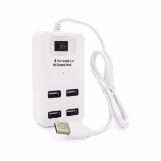 Концентратор Voltronic USB 2.0 to 4xUSB with power switch white (YT-HWS4-W)