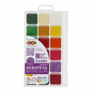 Акварельные краски KIDS Line -2 Classic 18 цветов ZiBi (ZB.6586)