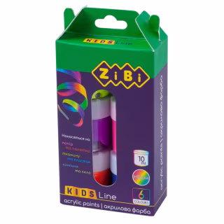 Акрилові фарби ZiBi KIDS Line NEON 6 кольорів по 10мл (ZB.6661)