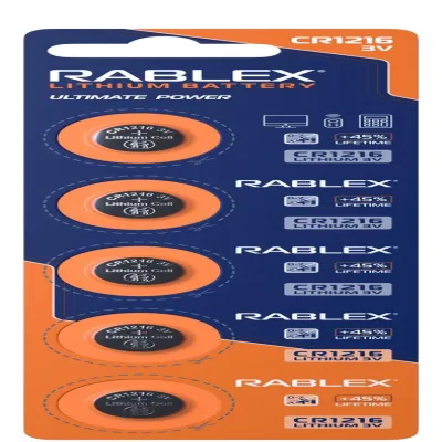 Батарейки-таблетки Rablex CR1216/3V блістер 5 шт.