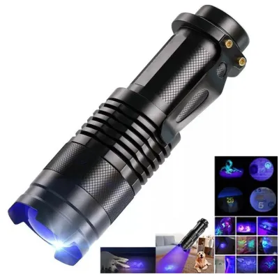 Ліхтар K11-395UV, 1хАА/1x14500, 1 РЕЖИМ, zoom, затискач