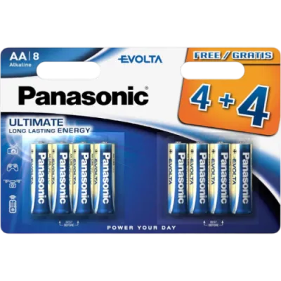 Батарейка Panasonic Evolta Ultimate LR6, AA, Alkaline, 8 штук