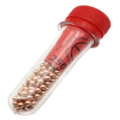 Шарики омедненные ВВ  4,5 мм стальные, 250шт/упак (в колбе)