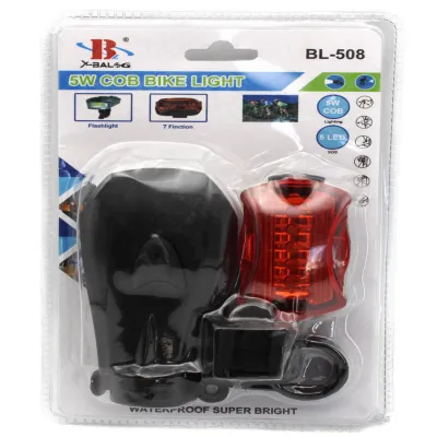 Комплект Велосипедная фара и задний фонарь мигалка X-Balog BL-508