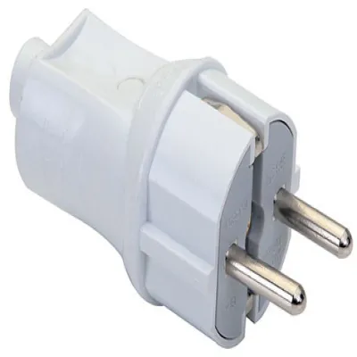 Электровилка DE-PA прямая белая С/З Евро (11116)