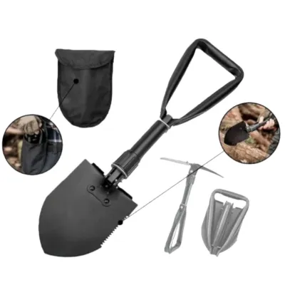 Лопата саперская складная H-135, чехол, средняя 47см , цвет чёрный