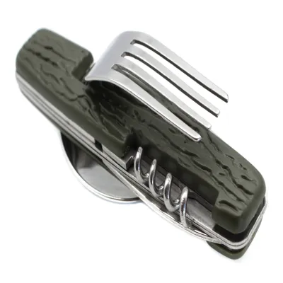 Туристический столовый прибор зелёный 6 в 1 большой