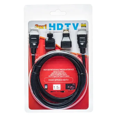 Кабель HDMI на HDMI 1.5м 3 в 1 micro mini hdmi