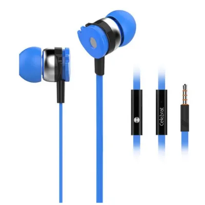 Вакуумные наушники-гарнитура Celebrat D1 Синие