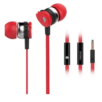 Вакуумные наушники-гарнитура Celebrat D1 Красные