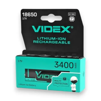 Аккумулятор Videx 18650 Li-ion 3400mAh 3.7V С ЗАЩИТОЙ !!