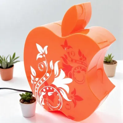 Ночник настольный Яблоко /Сеть 220V/ 21*25*9/ Лампочка 10W/ Красная