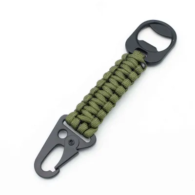 Брелок - Карабин для ключей с открывалкой зеленый
