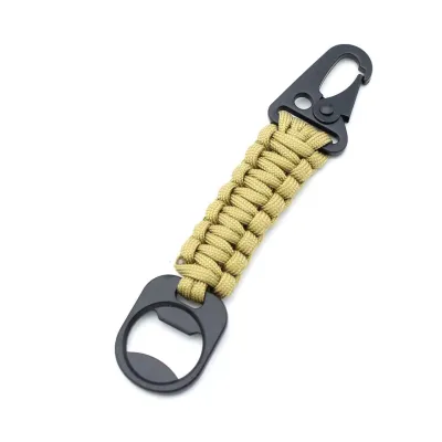 Брелок - Карабин для ключей с открывалкой песочный