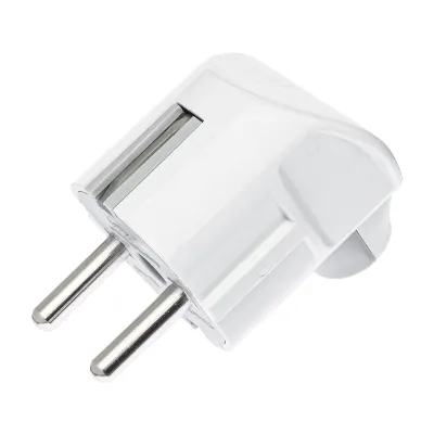 Электровилка DE-PA угловая белая С/З Евро (11135)