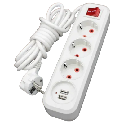 Удлинитель RLFR с заземлением 3 гнезда 5 метров + USB