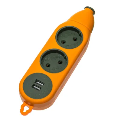 Колодка под удлинитель ADVANCED на 2 гнезда + 2*USB 16А-220V
