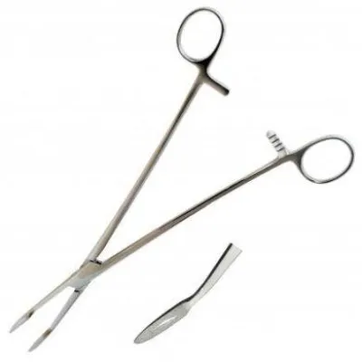 Корнцанг изогнутый. Длина 260 мм Щ-20-2 "мед сталь"