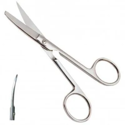 Ножницы с одним острым концом, изогнутые, 140 мм Н-3-1 "мед сталь"