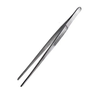 Пинцет анатомический нешлифованный. 200 мм Пм-12нп мед сталь