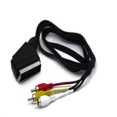 Аудио видео кабель SCART- 3 Тюльпан, (с переключателем)