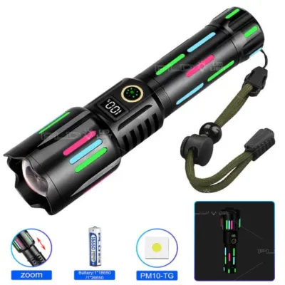 Ручний ліхтар W515-PM10-TG, індикація заряду, 1x18650, ЗУ Type-C, зум