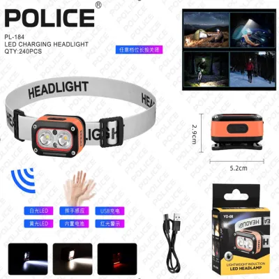 Налобный фонарь PL-184, YD-08, холодный, теплый, красный свет, ЗУ Type-C, сенсор