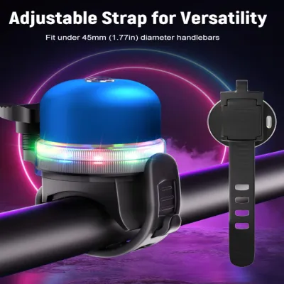 Велосипедный звонок PL-B19R X-56 акамуляторний + RGB LED + Type-C + водонепроницаемый