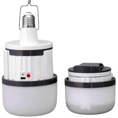 Лампа кемпинг в цоколь BL-699 , PL-40W E27, 40W, 3*18650, AC/DC, с крючком, Type-C