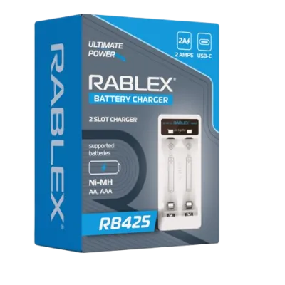Зарядное устройство Rablex RB425, 2xАА,ААА, 2А, Type-C