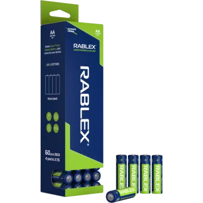 Батарейка Rablex LR6 AA Super Power Alkaline (60шт в пачке)