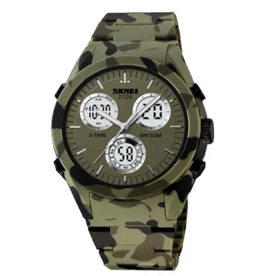 Часы наручные SKMEI 2109CMGN, ARMY GREEN CAMOUFLAGE, 10316