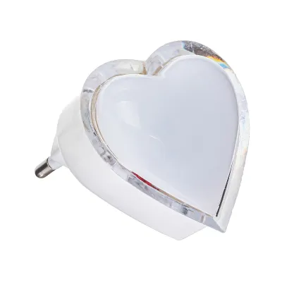 Ночник LED в розетку с датчиком освещения Сердечко Мини