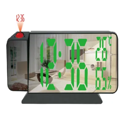 Часы электронные проекционные VST-900S-4, зелёные, температура, влажность, USB