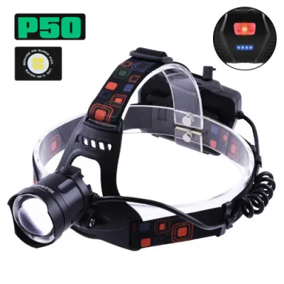 Налобный фонарь XQ-218-HP50, 3х18650, ЗУ MicroUSB, P50 LED, Zoom