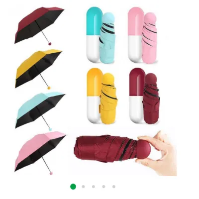 Зонт КАПСУЛА. Міні зонт з капсулою для зручного зберігання / 6752