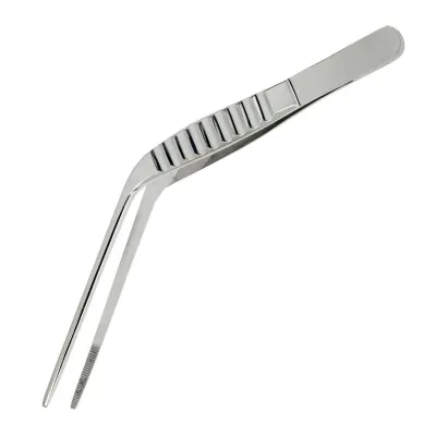 Пинцет ушной горизонтально изогнутый анатомический 105 мм П-24 мед сталь m26009