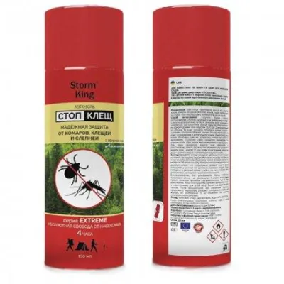 Аерозоль Storm King от Комаров, Клещей и Слепней 4 часа 150ml