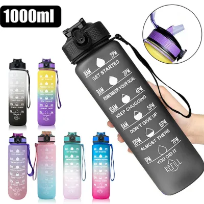 Бутылка с таймером для воды Refill C-Black 1000 мл